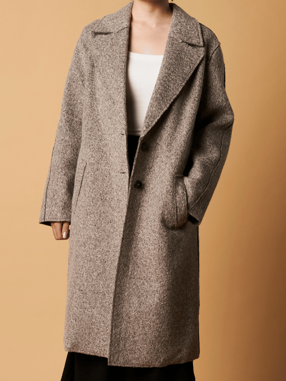 Textured Long Line Coat Cherrylane Australia