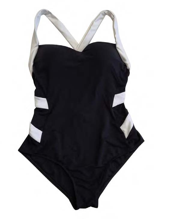 X OVER BACK SWIMSUIT W/ CONTRAST