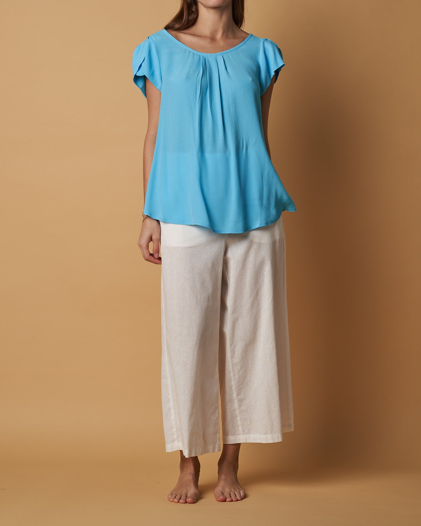 Pleated-Front Top