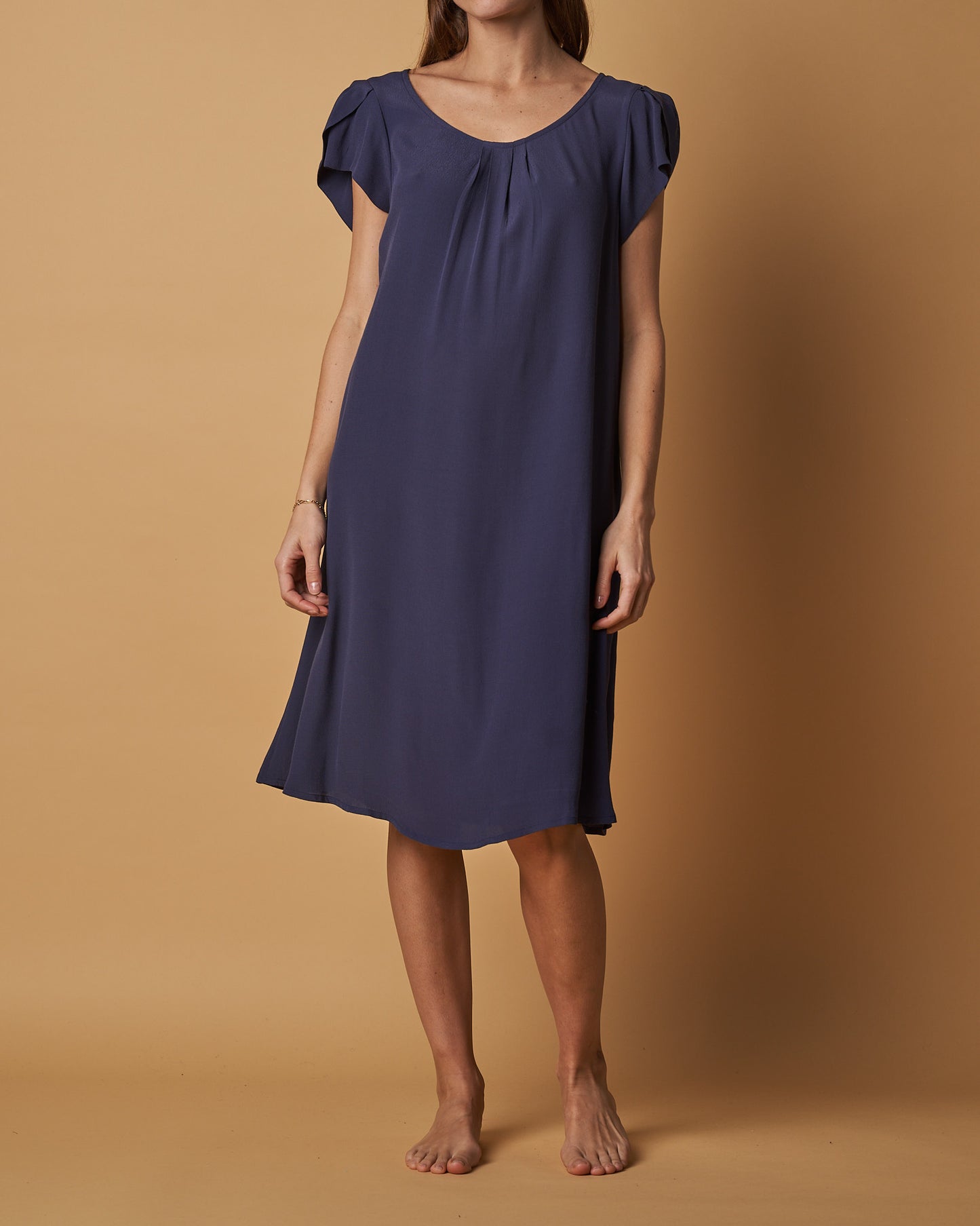 Pleated-Front Dress