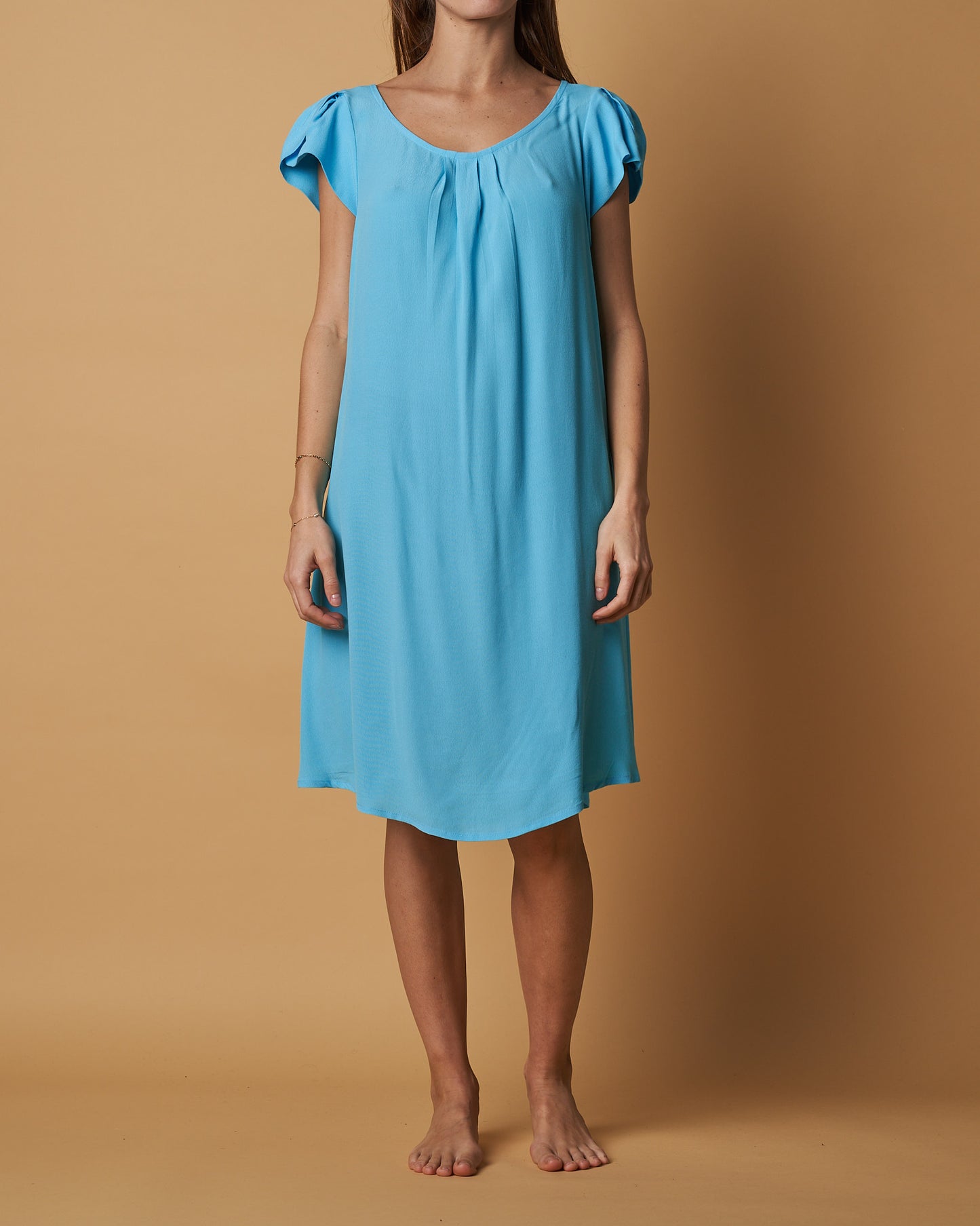 Pleated-Front Dress