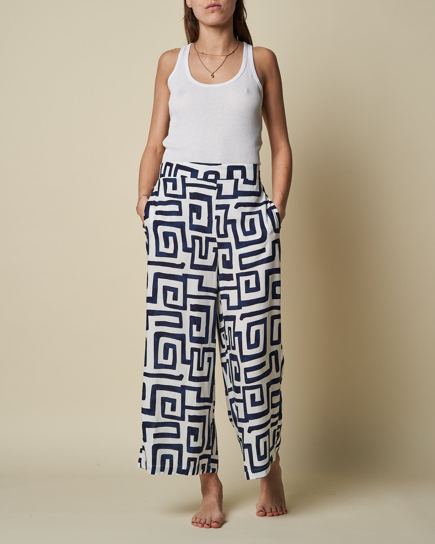 Cropped Wide Leg Pants