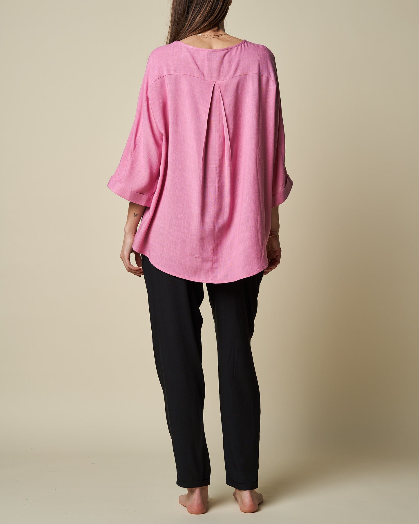 Long Sleeve Tee with Decorative Buttons