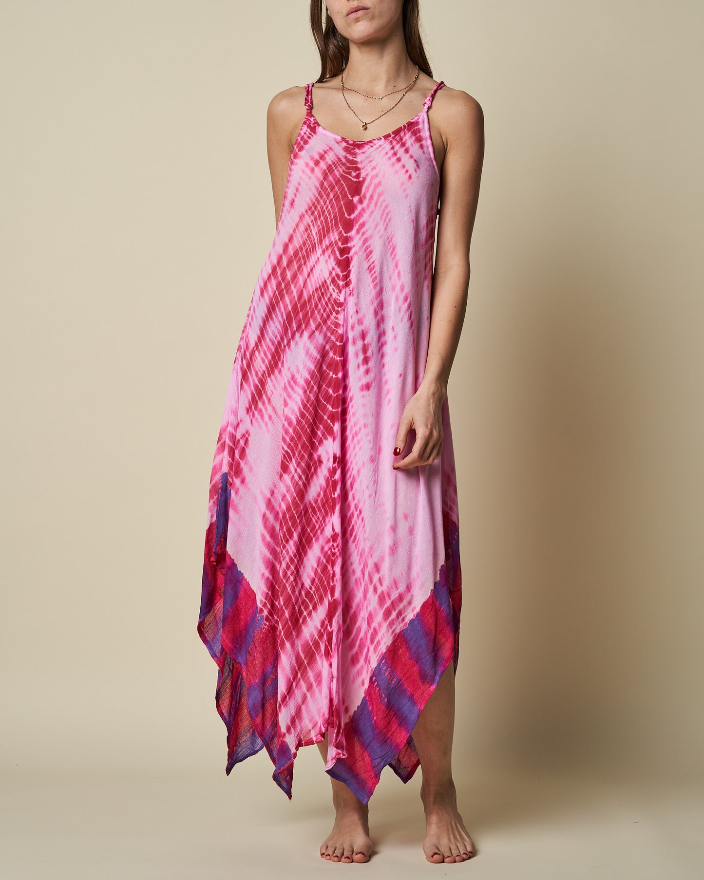 TIE-DYE STRAP UMBRELLA DRESS