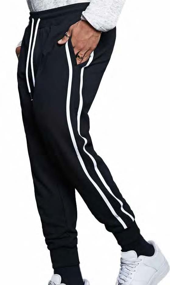 2 Side Stripe Trackpants w/ Rib Cuff