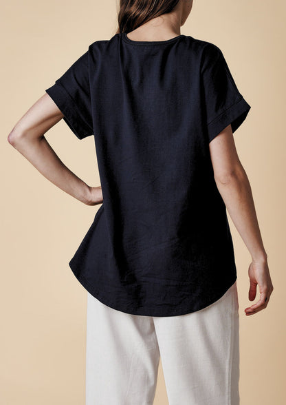 V-Neck Low Sleeve Trim Tee