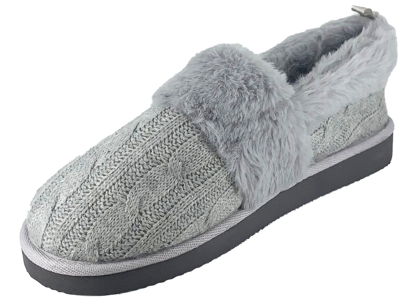 Rena - Cable Knit Full Back Slipper