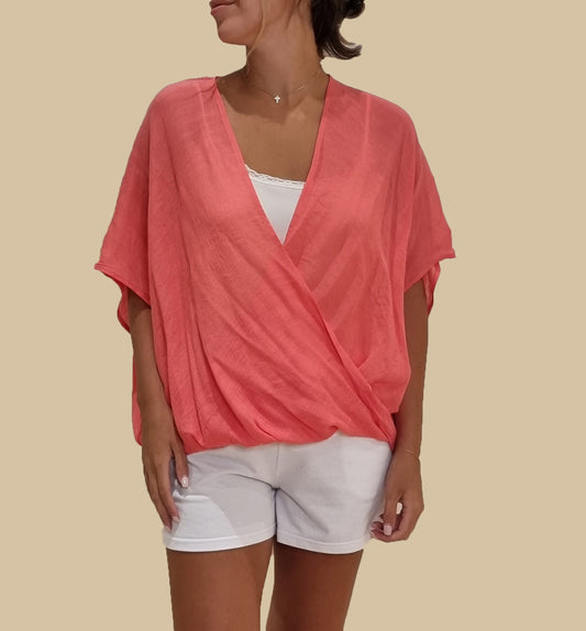 Cross Drape Front Shirt